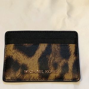Michael Kors | Saffiano Leopard Print Cardholder